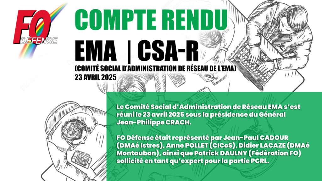 🟢CSA-R | Compte Rendu | EMA | Comit� Social d’Administration de R�seau de l’EMA | 23 avril 2025